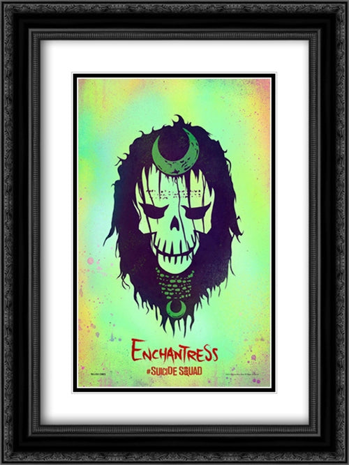 Suicide Squad 18x24 Black Ornate Wood Framed Movie Poster with Double Matting