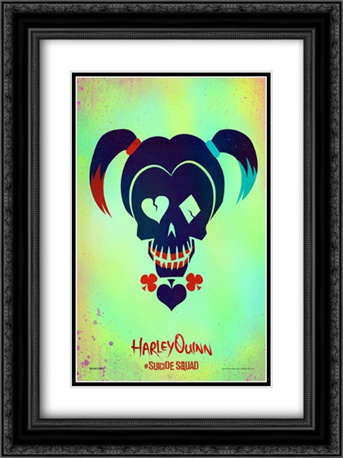 Suicide Squad 18x24 Black Ornate Wood Framed Movie Poster with Double Matting
