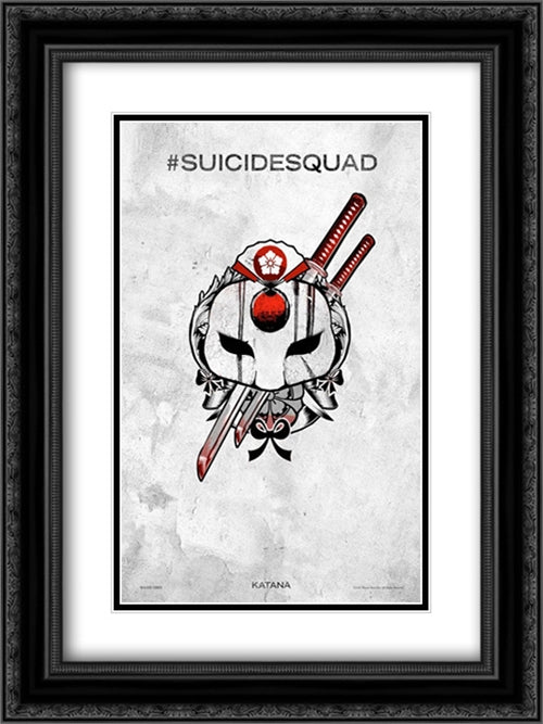 Suicide Squad 18x24 Black Ornate Wood Framed Movie Poster with Double Matting