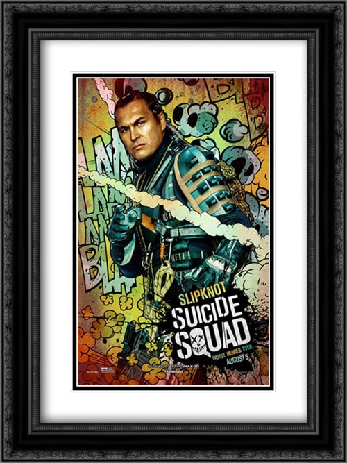 Suicide Squad 18x24 Black Ornate Wood Framed Movie Poster with Double Matting