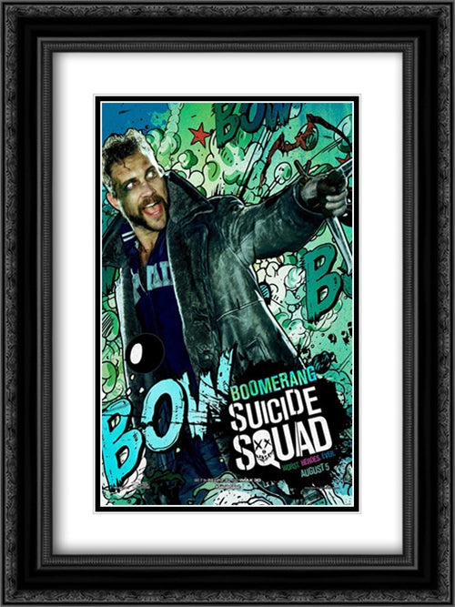 Suicide Squad 18x24 Black Ornate Wood Framed Movie Poster with Double Matting