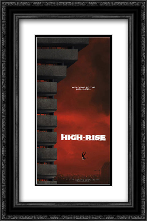 High-Rise 16x24 Black Ornate Wood Framed Movie Poster with Double Matting