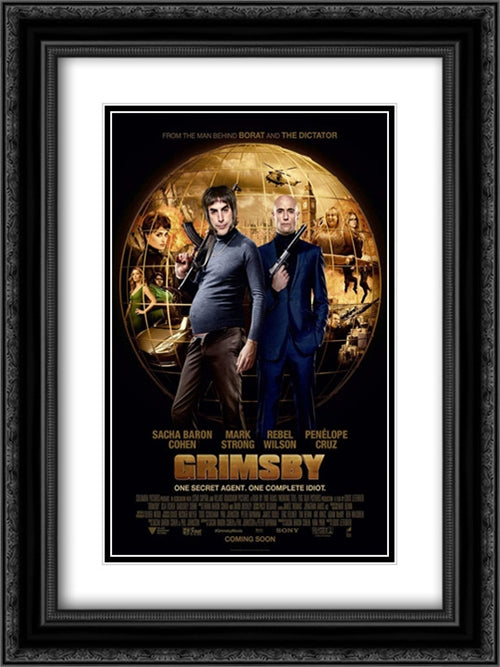 The Brothers Grimsby 18x24 Black Ornate Wood Framed Movie Poster with Double Matting