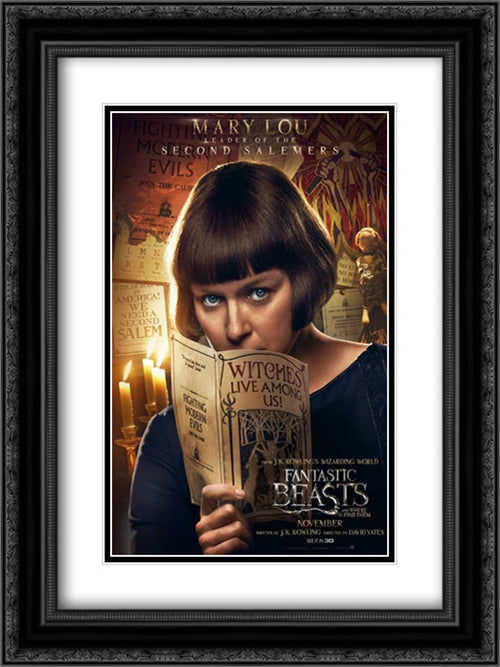 Fantastic Beasts And Where To Find Them 18x24 Black Ornate Wood Framed Movie Poster with Double Matting