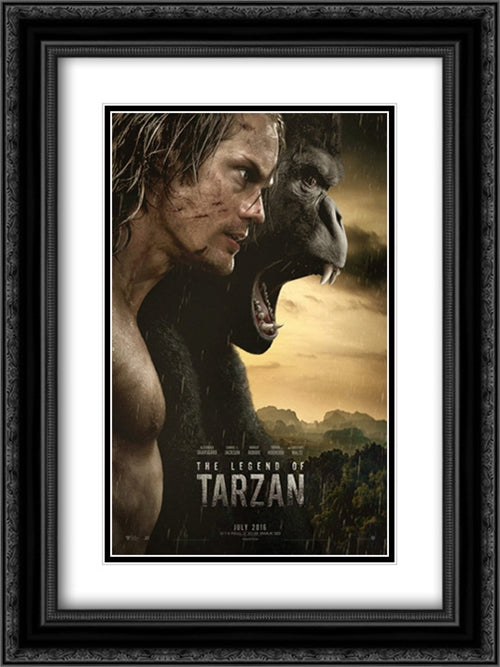 The Legend of Tarzan 18x24 Black Ornate Wood Framed Movie Poster with Double Matting