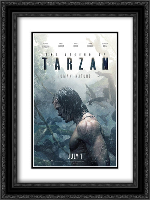 The Legend of Tarzan 18x24 Black Ornate Wood Framed Movie Poster with Double Matting