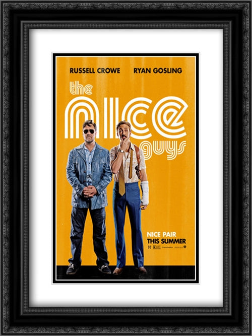 The Nice Guys 18x24 Black Ornate Wood Framed Movie Poster with Double Matting