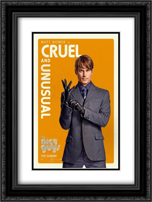 The Nice Guys 18x24 Black Ornate Wood Framed Movie Poster with Double Matting