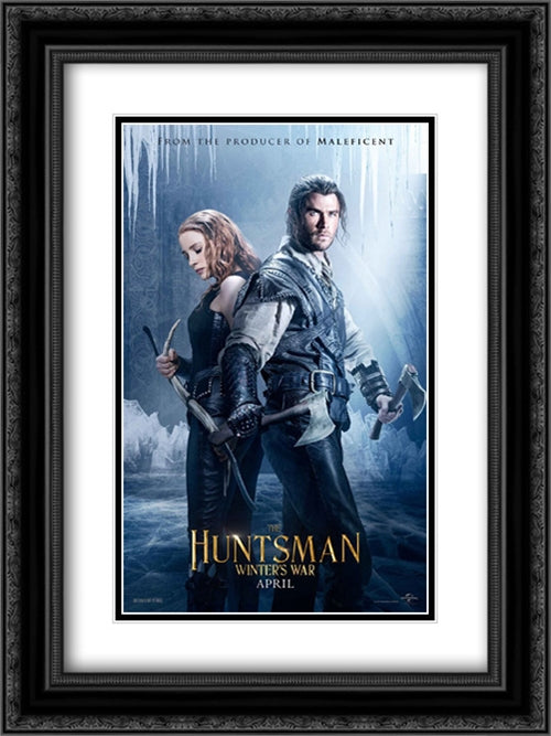 The Huntsman: Winter's War 18x24 Black Ornate Wood Framed Movie Poster with Double Matting