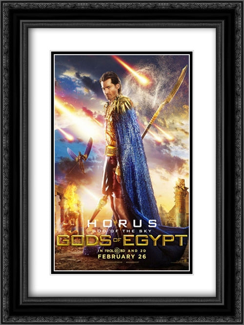 Gods of Egypt 18x24 Black Ornate Wood Framed Movie Poster with Double Matting
