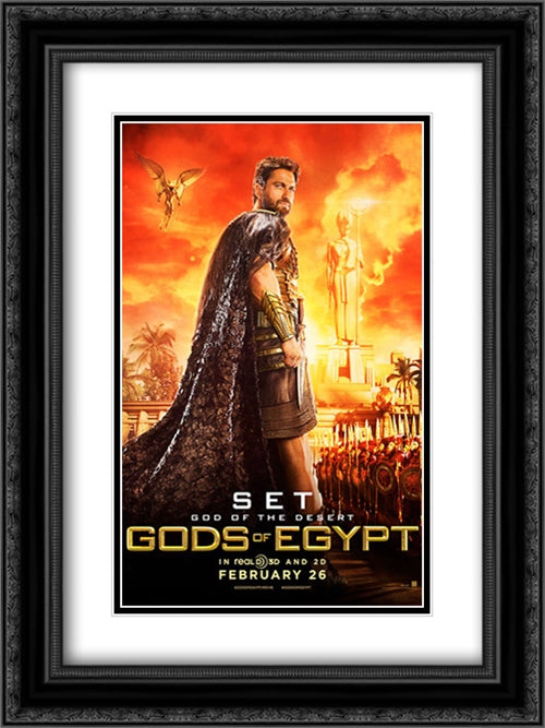 Gods of Egypt 18x24 Black Ornate Wood Framed Movie Poster with Double Matting