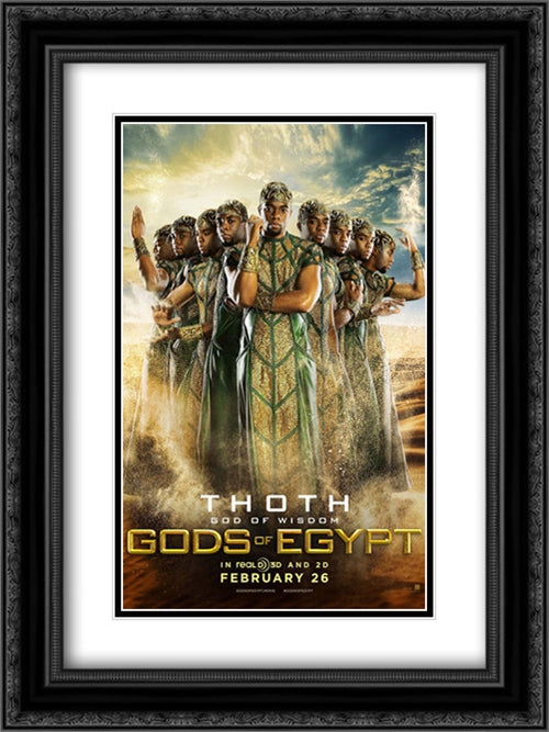 Gods of Egypt 18x24 Black Ornate Wood Framed Movie Poster with Double Matting