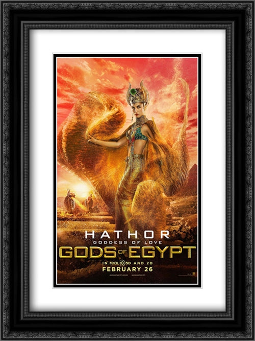 Gods of Egypt 18x24 Black Ornate Wood Framed Movie Poster with Double Matting