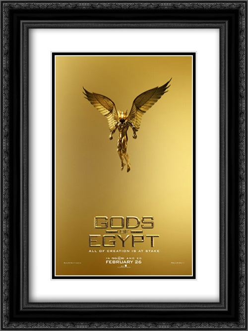 Gods of Egypt 18x24 Black Ornate Wood Framed Movie Poster with Double Matting