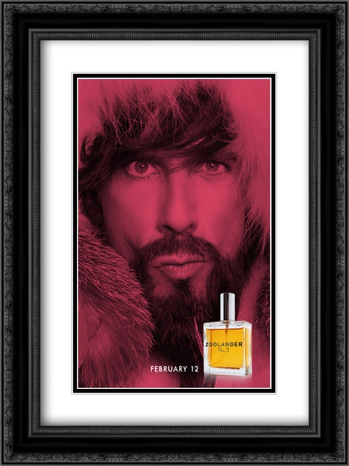 Zoolander 2 18x24 Black Ornate Wood Framed Movie Poster with Double Matting