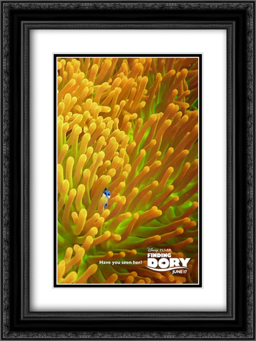 Finding Dory 18x24 Black Ornate Wood Framed Movie Poster with Double Matting