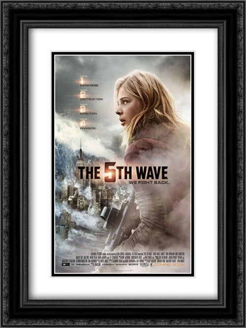 The 5th Wave 18x24 Black Ornate Wood Framed Movie Poster with Double Matting