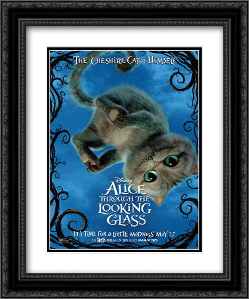 Alice Through the Looking Glass: Chesire Cat 20x24 Black Ornate Wood Framed Movie Poster with Double Matting