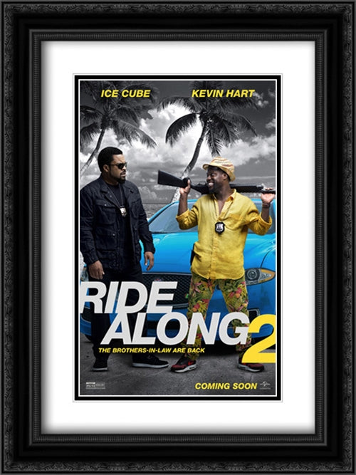 Ride Along 2 18x24 Black Ornate Wood Framed Movie Poster with Double Matting