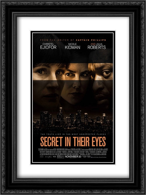 Secret in Their Eyes 18x24 Black Ornate Wood Framed Movie Poster with Double Matting