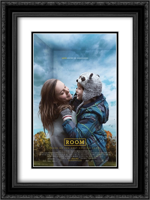 Room 18x24 Black Ornate Wood Framed Movie Poster with Double Matting