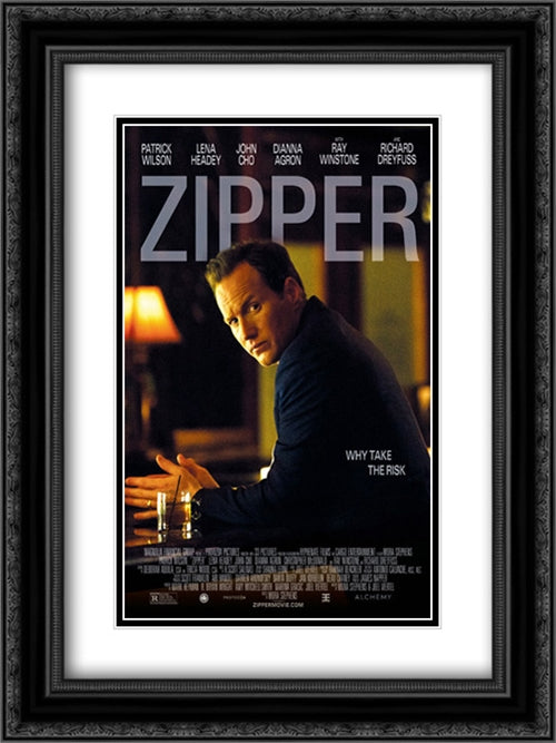 Zipper 18x24 Black Ornate Wood Framed Movie Poster with Double Matting