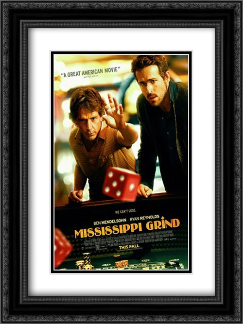 Mississippi Grind 18x24 Black Ornate Wood Framed Movie Poster with Double Matting