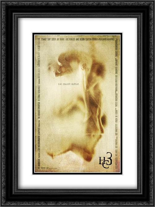 The Human Centipede 3 18x24 Black Ornate Wood Framed Movie Poster with Double Matting