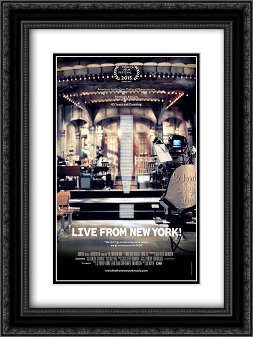 Live From New York!: Saturday Night Live 18x24 Black Ornate Wood Framed Movie Poster with Double Matting