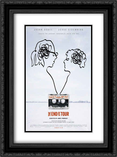 The End of the Tour 18x24 Black Ornate Wood Framed Movie Poster with Double Matting