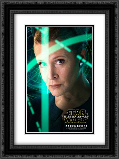 Star Wars: The Force Awakens 18x24 Black Ornate Wood Framed Movie Poster with Double Matting