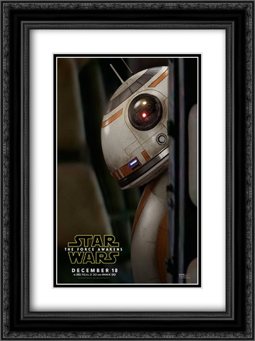 Star Wars: The Force Awakens 18x24 Black Ornate Wood Framed Movie Poster with Double Matting