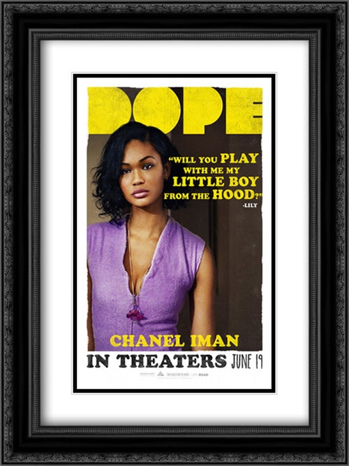 Dope 18x24 Black Ornate Wood Framed Movie Poster with Double Matting