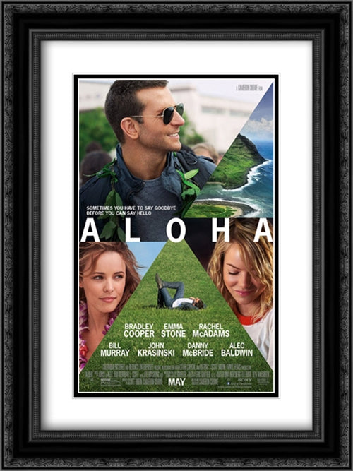 Aloha 18x24 Black Ornate Wood Framed Movie Poster with Double Matting