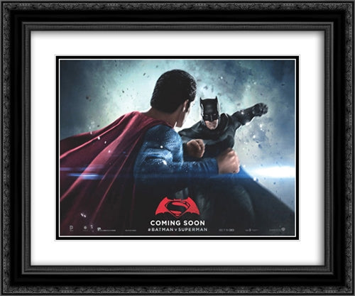 Batman V Superman: Dawn of Justice 24x20 Black Ornate Wood Framed Movie Poster with Double Matting