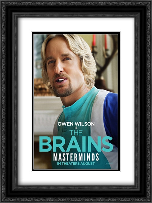 Masterminds 18x24 Black Ornate Wood Framed Movie Poster with Double Matting