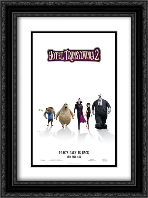 Hotel Transylvania 2 18x24 Black Ornate Wood Framed Movie Poster with Double Matting