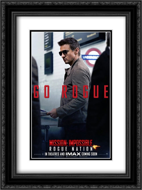 Mission: Impossible Rogue Nation 18x24 Black Ornate Wood Framed Movie Poster with Double Matting