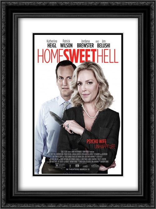 Home Sweet Hell 18x24 Black Ornate Wood Framed Movie Poster with Double Matting