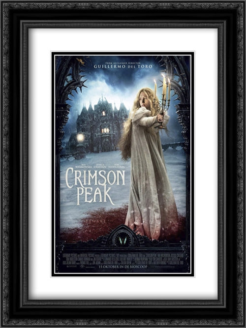 Crimson Peak 18x24 Black Ornate Wood Framed Movie Poster with Double Matting