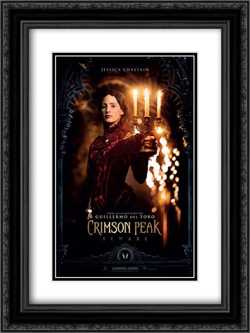 Crimson Peak 18x24 Black Ornate Wood Framed Movie Poster with Double Matting
