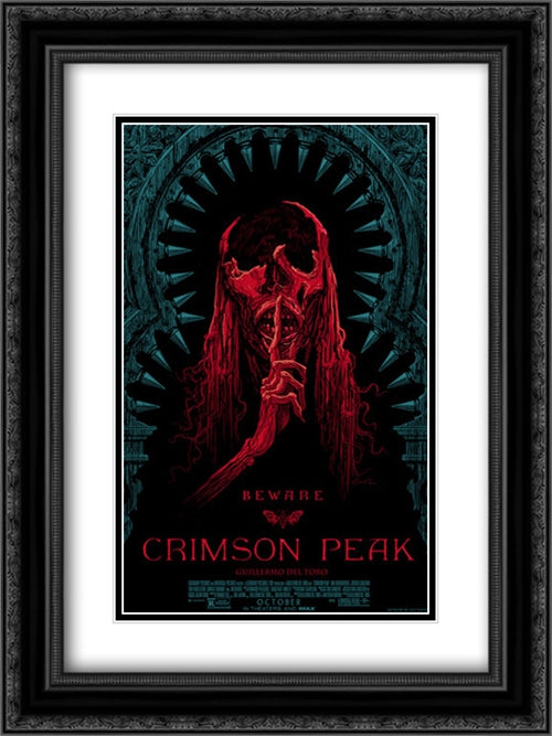 Crimson Peak 18x24 Black Ornate Wood Framed Movie Poster with Double Matting