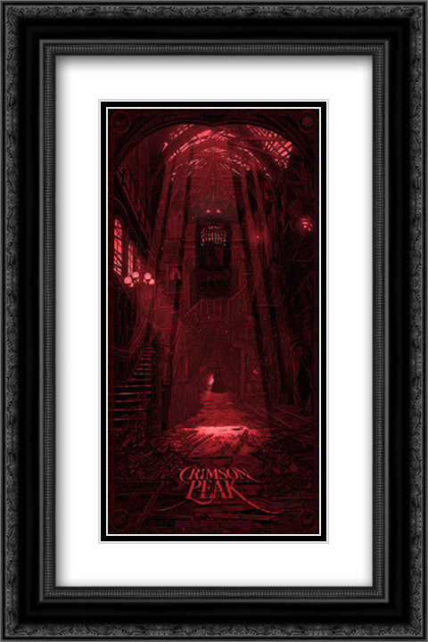 Crimson Peak 16x24 Black Ornate Wood Framed Movie Poster with Double Matting