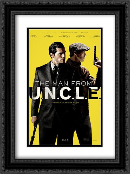 The Man From U.N.C.L.E. 18x24 Black Ornate Wood Framed Movie Poster with Double Matting