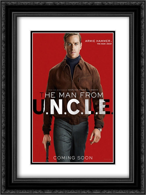 The Man From U.N.C.L.E. 18x24 Black Ornate Wood Framed Movie Poster with Double Matting