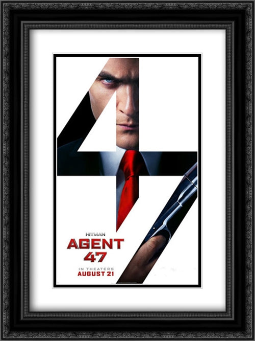 Hitman: Agent 47 18x24 Black Ornate Wood Framed Movie Poster with Double Matting