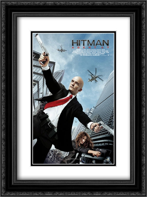 Hitman: Agent 47 18x24 Black Ornate Wood Framed Movie Poster with Double Matting