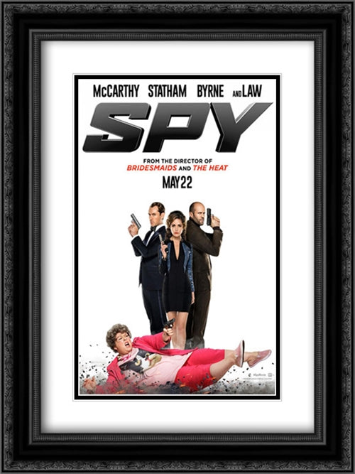 Spy 18x24 Black Ornate Wood Framed Movie Poster with Double Matting