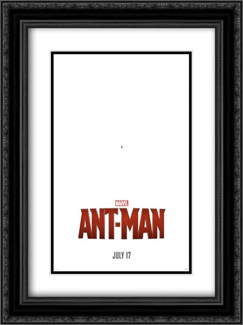 Ant-Man 18x24 Black Ornate Wood Framed Movie Poster with Double Matting