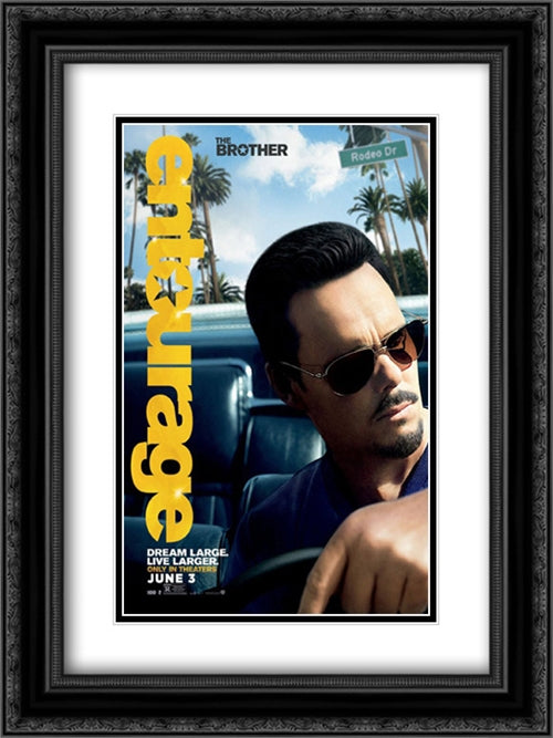 Entourage 18x24 Black Ornate Wood Framed Movie Poster with Double Matting